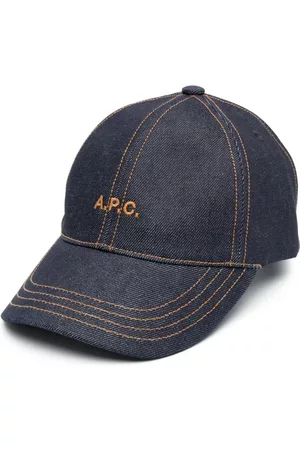 A.P.C. Damen Caps - Embroidered logo denim baseball cap