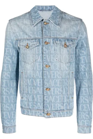 VERSACE Jeansjacke mit Logo-Print