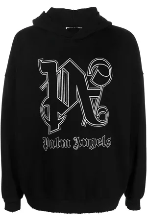 Palm Angels Herren Sweatshirts - Logo-embroidered cotton hoodie