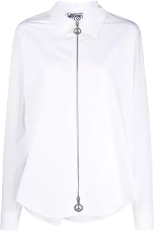 Moschino Damen Shirts - Zip-up cotton shirt