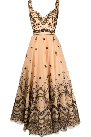 Saiid Kobeisy Kleid mit Blumenstickerei
