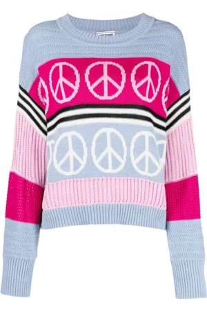 Moschino Damen Strickpullover - Peace-sign intarsia knit jumper