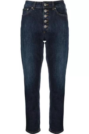 Dondup Damen Jeans - Buttoned cropped jeans