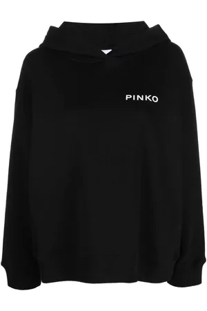 Pinko Damen Sweatshirts - Logo-print cotton hoodie
