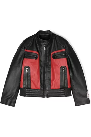 Nº21 Jungen Lederjacken - Panelled biker jacket