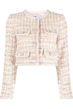Self-Portrait Cropped-Jacke aus Boucle