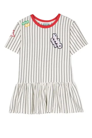 Kenzo Gestreiftes Kleid mit Applikation