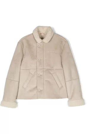 Marni Jungen Lederjacken - Faux-suede button-up jacket