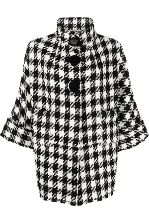 CHARLOTT Damen Crop Jacken - Check-pattern crop-sleeve jacket
