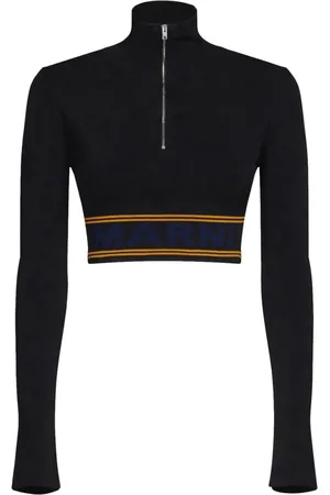 Marni Cropped-Pullover mit Logo-Bund