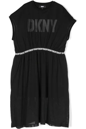 DKNY Mesh-Kleid mit Logo-Print