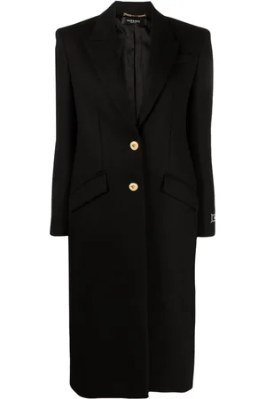VERSACE Single-breasted wool-blend coat
