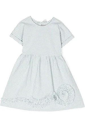 Il gufo Kariertes Kleid mit Applikation