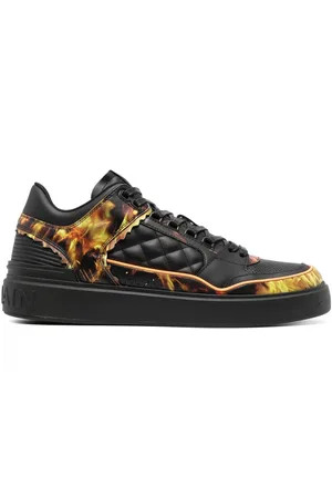 Balmain B-Court Sneakers mit Flammen-Print