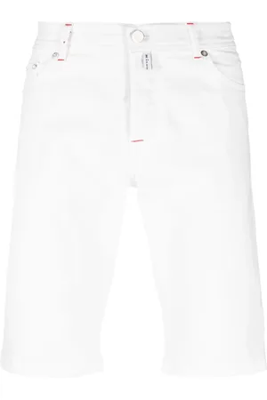 Kiton Jeans-Shorts mit Logo-Patch