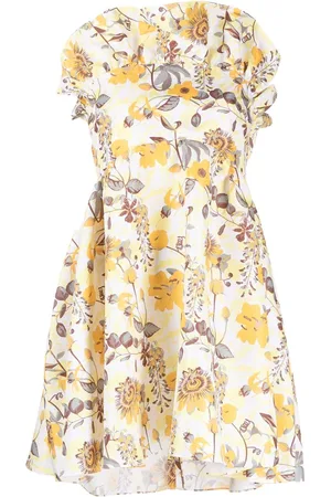 Kika Vargas Schulterfreies Kleid mit Blumen-Print