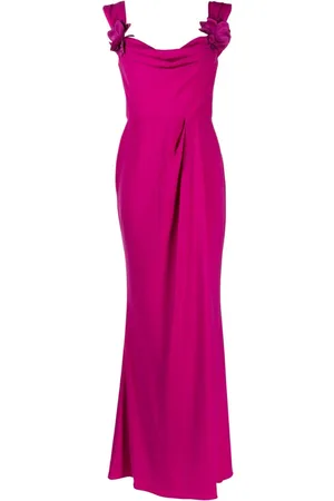 Marchesa Notte Abendkleid mit Blumenapplikation