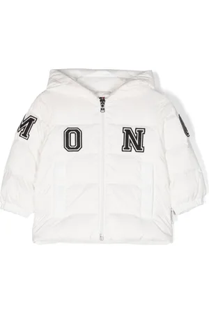Moncler Gefütterte Kapuzenjacke mit Logo-Patch