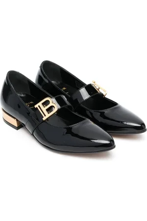 Balmain Ballerinas mit Logo-Schild