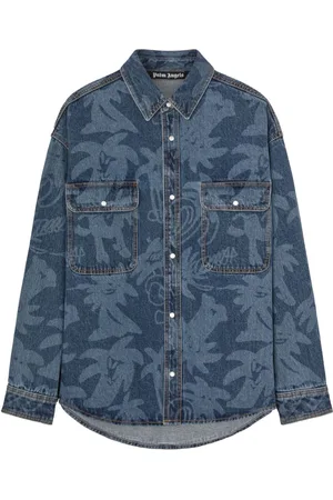 Palm Angels Palmity Jeanshemd mit Laser-Print