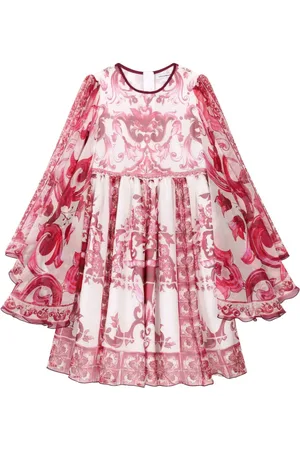 Dolce & Gabbana Chiffonkleid mit Majolica-Print