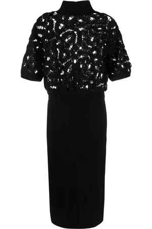Fabiana Filippi Midikleid mit Lochstrickmuster
