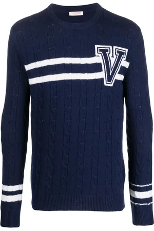 VALENTINO GARAVANI Gestreifter Pullover mit Logo-Stickerei