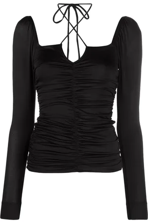 Ganni Geraffte Kreppbluse