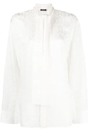 VERSACE Allover scarf-tie shirt