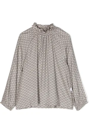 Il gufo Bluse mit Rüschenkragen