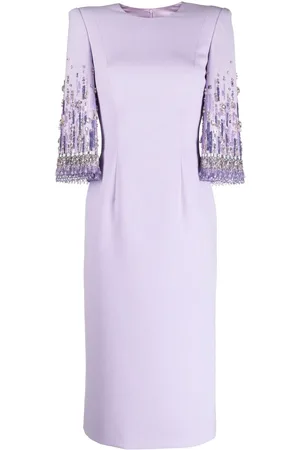 Jenny Packham Verziertes Bergman Midikleid