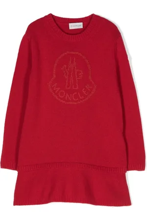 Moncler Gestricktes Kleid mit Logo-Stickerei