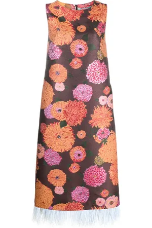 La DoubleJ Jacquard-Midikleid mit Blumenmuster