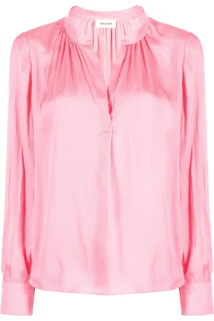 Zadig & Voltaire Bluse in Satinoptik mit Stehkragen