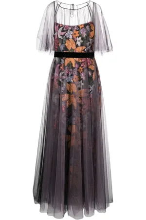 TALBOT RUNHOF Bodenlanges Kleid mit Blumenstickerei