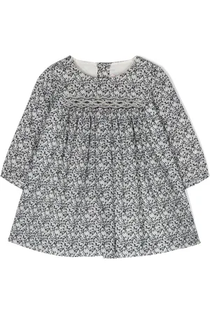 BONPOINT Gesmoktes Kleid mit Blumen-Print