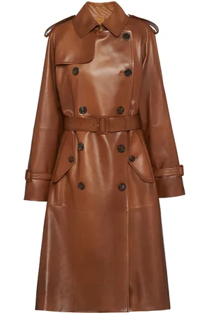 Prada Doppelreihiger Ledermantel
