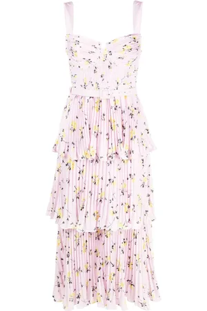 Self-Portrait Midikleid mit Blumen-Print