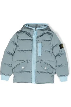 Stone Island Gefütterte Kapuzenjacke mit Patch