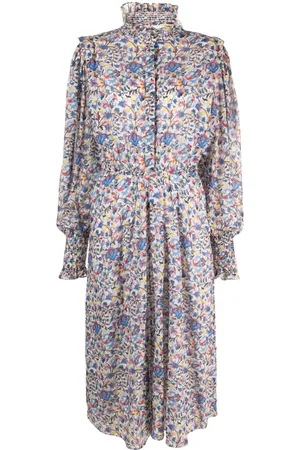 Marant Etoile Midikleid mit Blumen-Print