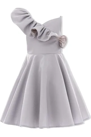 Tulleen Asymmetrisches Kleid mit Rüschen