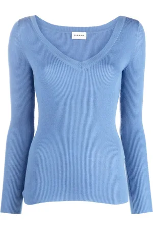 P.A.R.O.S.H. Gerippter Pullover mit V-Ausschnitt