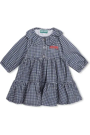 Kenzo Kariertes Kleid mit Logo-Stickerei