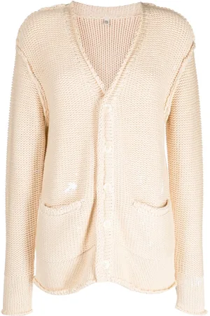 R13 Cardigan mit Farbklecks-Print