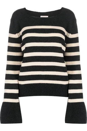 SEMICOUTURE Gestreifter Pullover mit U-Boot-Ausschnitt
