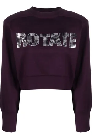 ROTATE Strassverziertes Sweatshirt mit Logo-Applikation