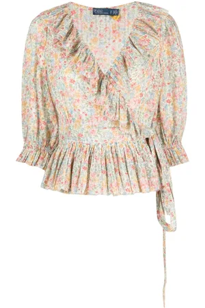 Ralph Lauren Gerüschte Bluse mit Blumen-Print
