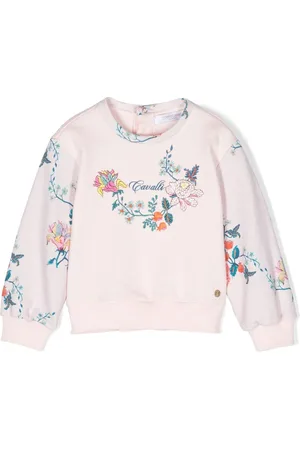 Roberto Cavalli Sweatshirt mit Blumenstickerei