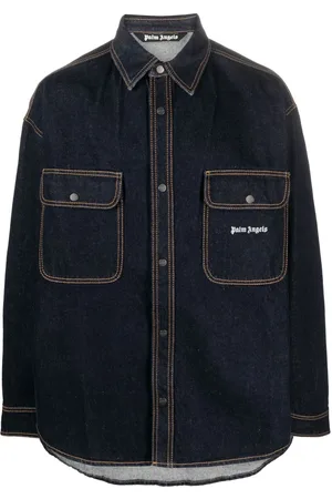 Palm Angels Jeanshemd mit Logo-Stickerei