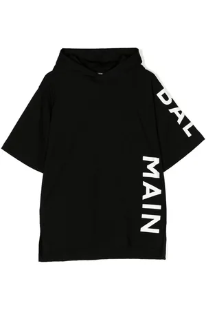 Balmain Kapuzenkleid mit Logo-Print
